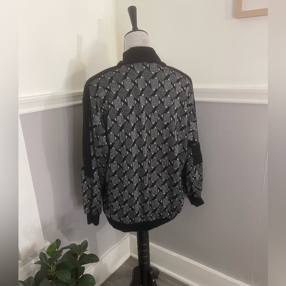 🔵5 For $15🔵 David Brown California Vintage Black Sparkly Zip Up Sweater - Picture 4 of 8